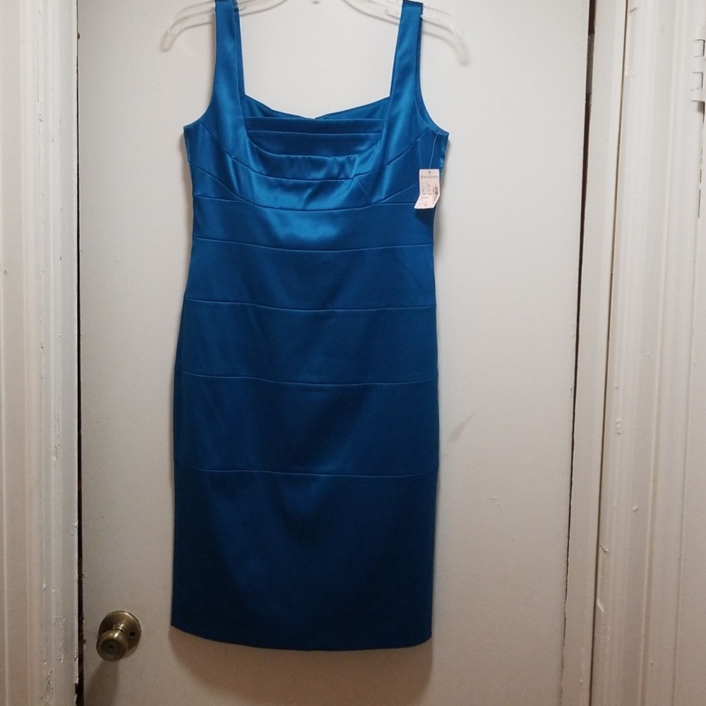 Blue sheath dress